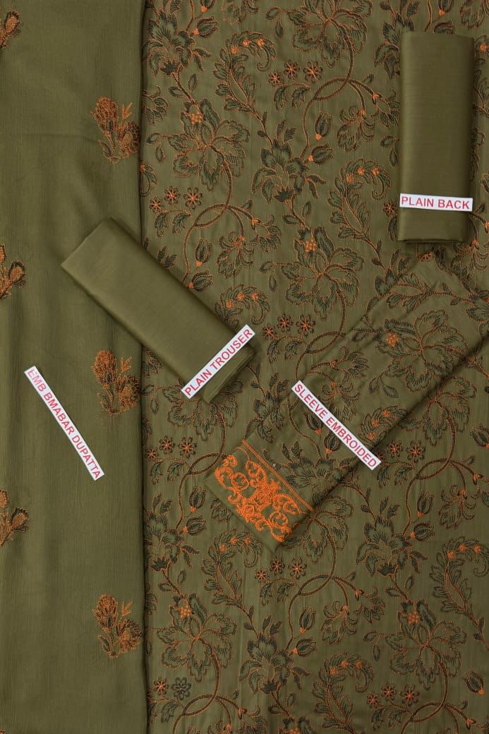 Green color EMB 3Pc