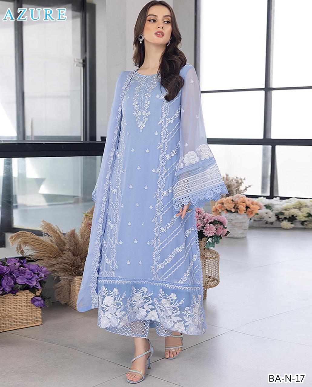 Azure Embroidery Lawn 3.PC