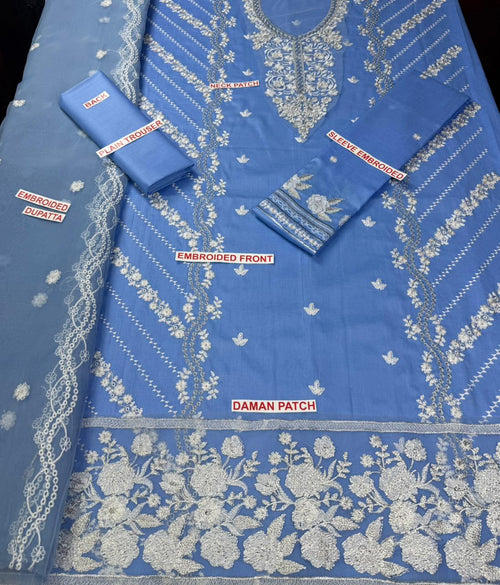 Azure Embroidery Lawn 3.PC