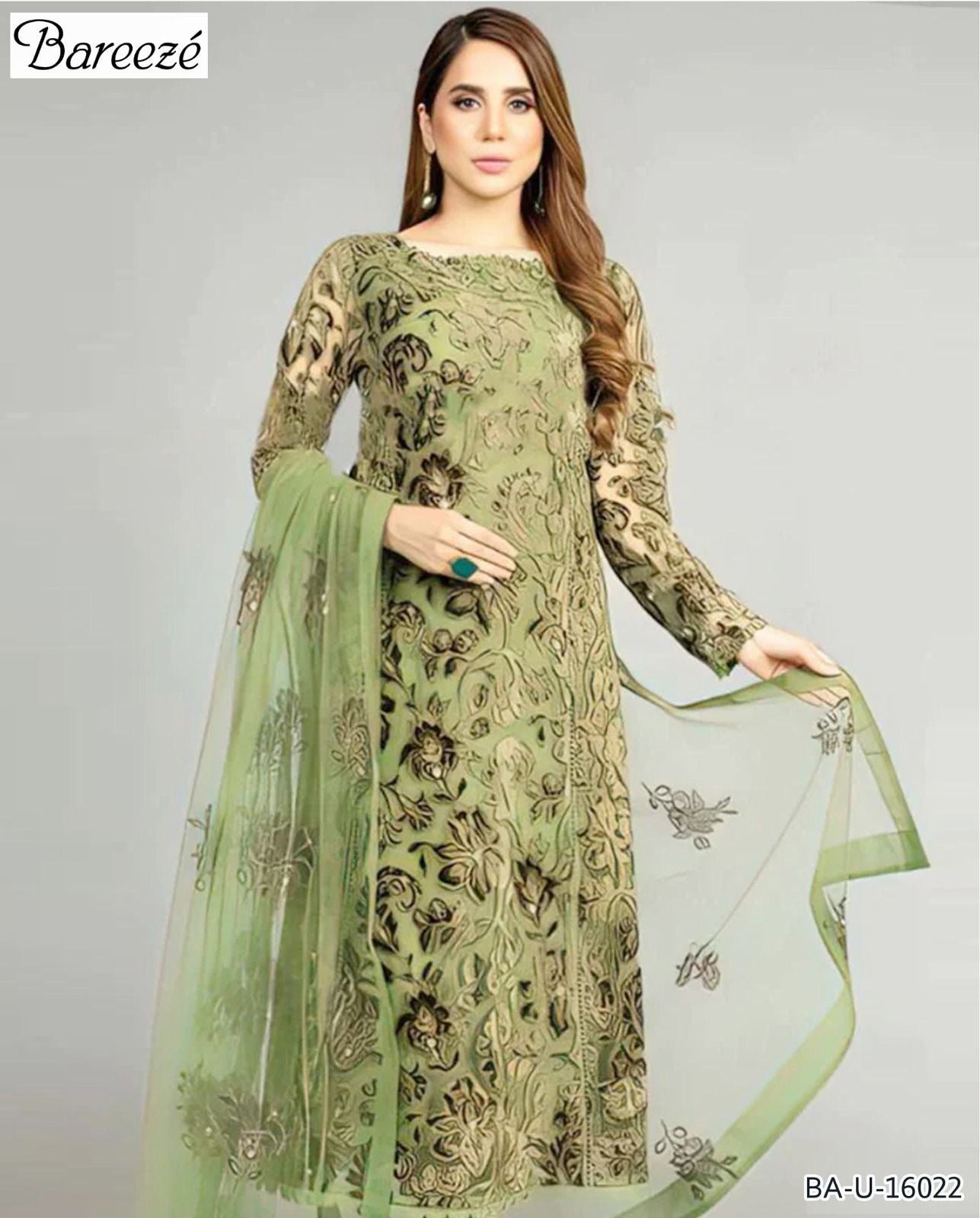 Green color EMB 3Pc